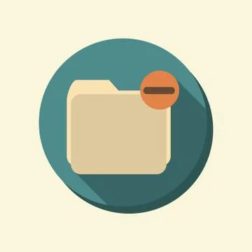 Flat circle web icon. folder for documents Stock Illustration