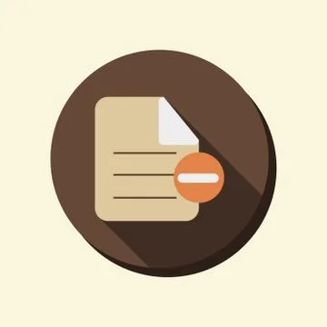 Flat circle web icon. page of the document Stock Illustration