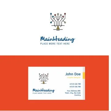 Flat Circuit Logo and Visiting Card Template. Busienss Concept Logo Design 스톡 일러스트