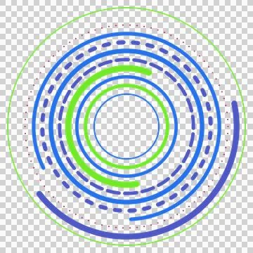 Flat circular data rings infographic isolated on transparent background Stock Illustration