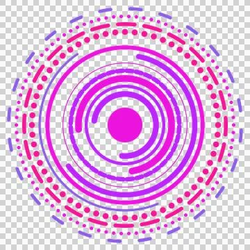 Flat circular data rings infographic, isolated PNG with transparent background Stock Illustration