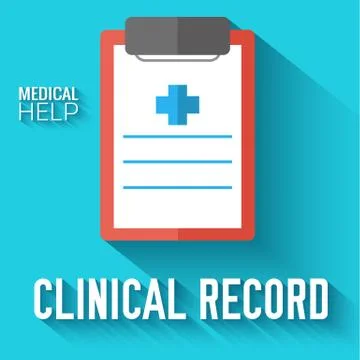 Flat clinical record background. vector illustration concept Stock Illustration