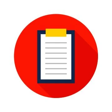 Flat Clipboard Circle Icon Stock Illustration