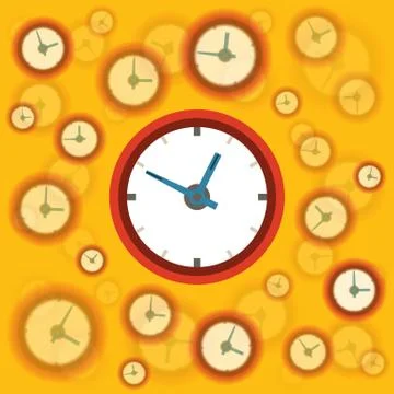 Flat clock background Stock Illustration