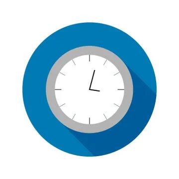 Flat Clock Circle Icon Stock Illustration