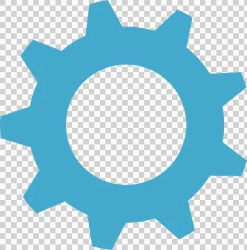 Flat clock cogwheels isolated on transparent, png. Mechanism Industrial Con.. Stock Illustration