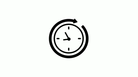 Flat Clock Icon 24 Hour Timer Spinning Animation Stock Footage 325331733