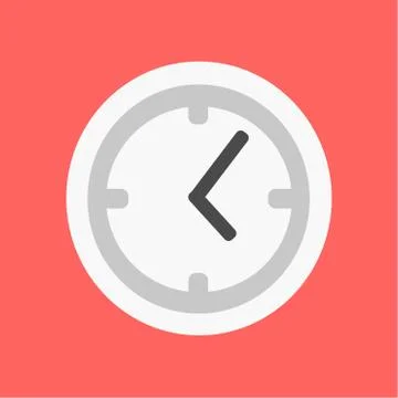 Flat clock icon. Time flat illustration vector Stock Illustration