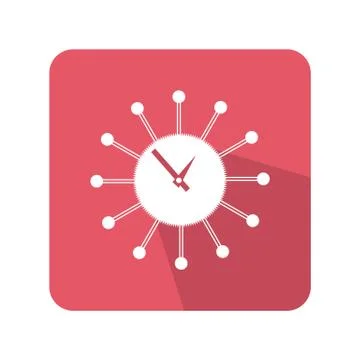 Flat clock icon vector illustration with color background Stock Illustration
