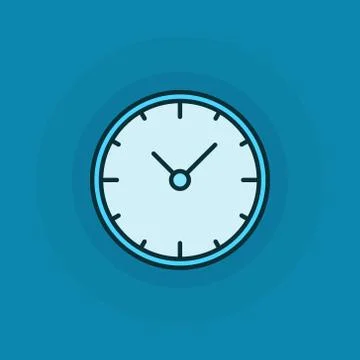 Flat clock vector icon Stock Illustration