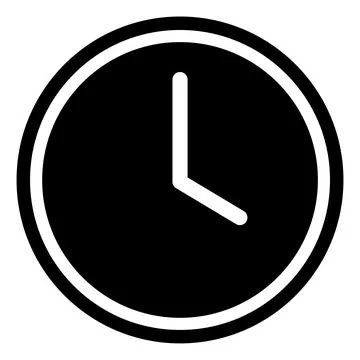 Flat clock vector icon Isolated on white background for graphic design, log.. Stock Illustration