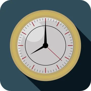 Flat clock watch icon Illustrazione stock