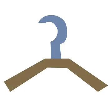 Flat, clothes hanger, isolated object on white background, vector illustratio Stock Illustration