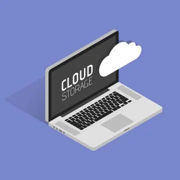 Flat cloud computing background. Data storage network technology. Multimedi.. Stock Illustration