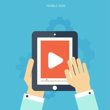 Flat cloud computing background. Data storage network technology. Multimedia Stock Illustration