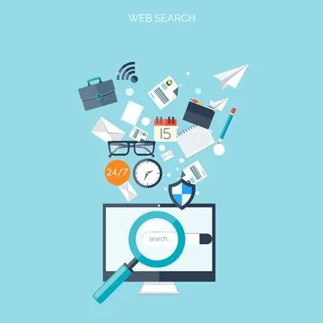 Flat cloud computing background. Data storage network technology. Multimedia Stock Illustration