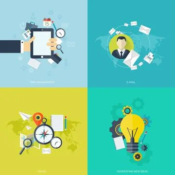 Flat cloud computing background. Data storage network technology. Multimedia Stock Illustration