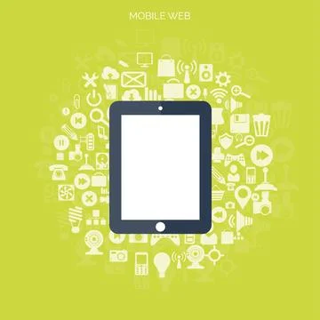 Flat cloud computing background. Data storage network technology. Multimedia 스톡 일러스트