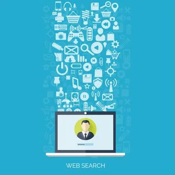 Flat cloud computing background. Data storage network technology. Multimedia イラスト素材