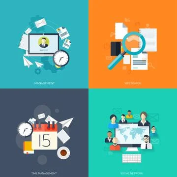 Flat cloud computing background. Data storage network technology. Multimedia Illustrazione stock