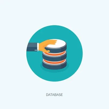 Flat cloud computing background. Data storage network technology. Multimedia Stock Illustration