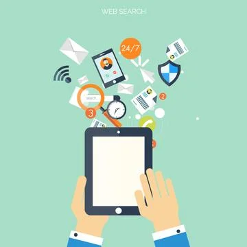 Flat cloud computing background. Data storage network technology. Multimedia 스톡 일러스트