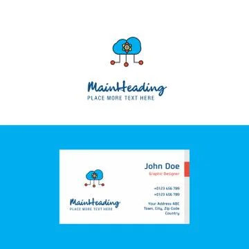 Flat Cloud computing  Logo and Visiting Card Template. Busienss Concept Logo  스톡 일러스트