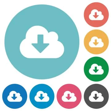 Flat cloud download icons 库存插图