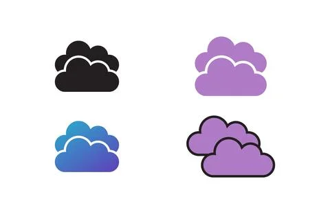 Flat cloud icon set symbol vector Illustration イラスト素材