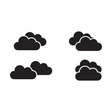 Flat cloud icon set symbol vector Illustration イラスト素材