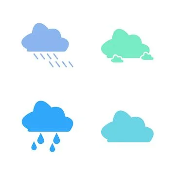 Flat Cloud Icon Symbol Vector Illustration Stock Illustration