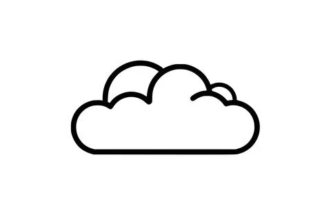 Flat Cloud icon symbol vector Illustration. Stock Illustration