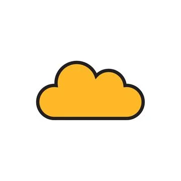Flat cloud icon symbol vector Illustration Stock Illustration