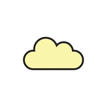 Flat cloud icon symbol vector Illustration Stock Illustration