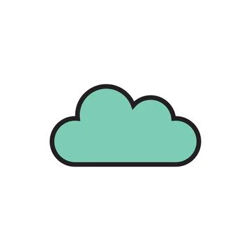 Flat cloud icon symbol vector Illustration Stock Illustration