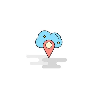 Flat Cloud navigation  Icon. Vector Illustrazione stock