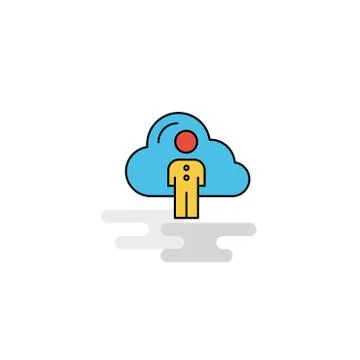 Flat Cloud network Icon. Vector Stock Illustration
