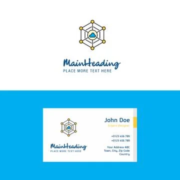 Flat Cloud network  Logo and Visiting Card Template. Busienss Concept Logo De イラスト素材