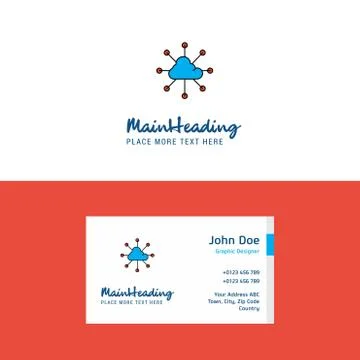 Flat Cloud network  Logo and Visiting Card Template. Busienss Concept Logo De イラスト素材