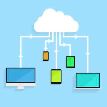 Flat cloud service 02 Stock Illustration