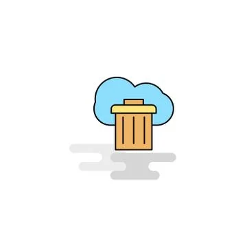 Flat Cloud trash  Icon. Vector 스톡 일러스트