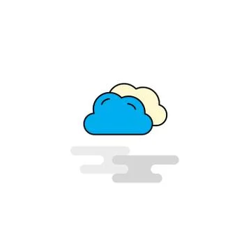 Flat Clouds  Icon. Vector Illustrazione stock