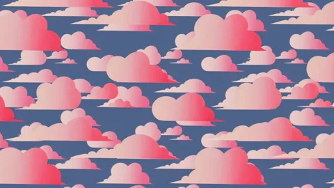 Flat cloudscape with 2d red clouds parallax looped background Stock-Footage 224024409