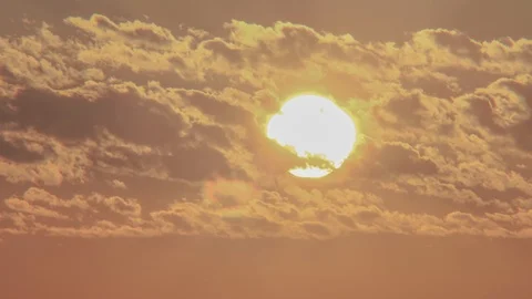 Flat clous up sunset timelapse Stock Footage 96540116