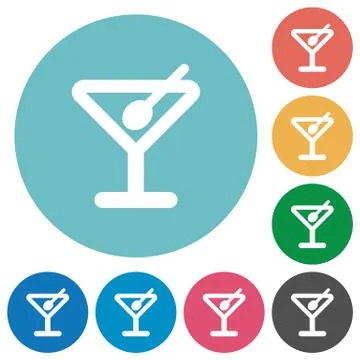 Flat cocktail icons Stock Illustration