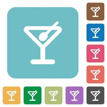 Flat cocktail icons Stock Illustration