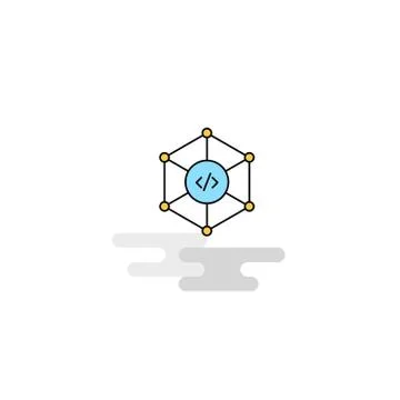 Flat Code Icon. Vector イラスト素材