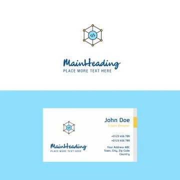 Flat Code Logo and Visiting Card Template. Busienss Concept Logo Design Stock Illustration