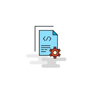 Flat Coding  Icon. Vector Stock Illustration