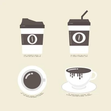Flat coffee icon Illustrazione stock